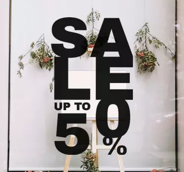 Sales up to 50% window decal - TenStickers