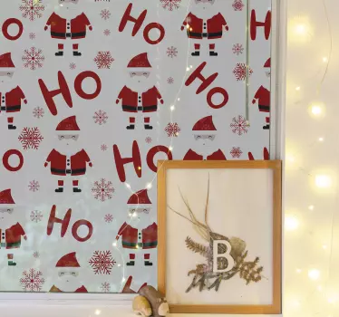 Santa Claus and HoHoHo pattern christmas decal - TenStickers