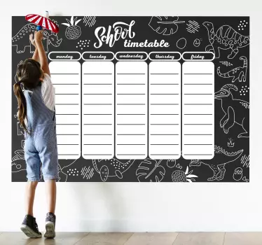 School timetable sticker to write on - TenStickers