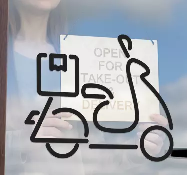 Scooter delivery icon shop window sticker - TenStickers