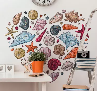 Sea love Seashell decal - TenStickers