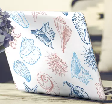 Seashells pattern laptop skin - TenStickers