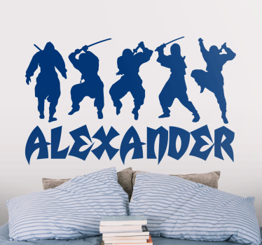 Set of Ninja silhouette video game wall decal - TenStickers
