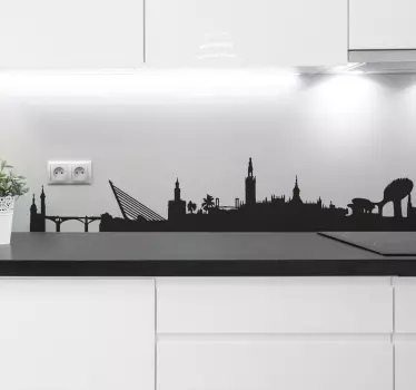 Seville Skyline Wall Sticker - TenStickers