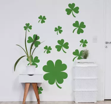 Pack of 13 Shamrock plants plant wall decor - TenStickers