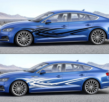 Sharp dynamic wave car sticker - TenStickers