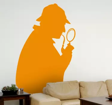 Sherlock Holmes Profile Living Room Wall Sticker - TenStickers