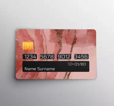Shimmering pink watercolor bank card sticker - TenStickers