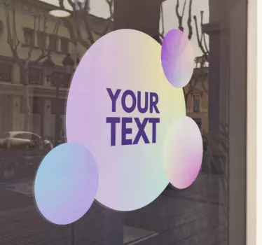 Shop window sticker customizable text circles - TenStickers