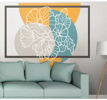 Shop window sticker floral shape design - TenStickers