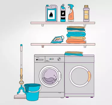 Shop window sticker laundry supplies display - TenStickers
