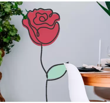 Shop window sticker stylized rose bloom - TenStickers