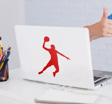 Silhouette jumping laptop sticker - TenStickers