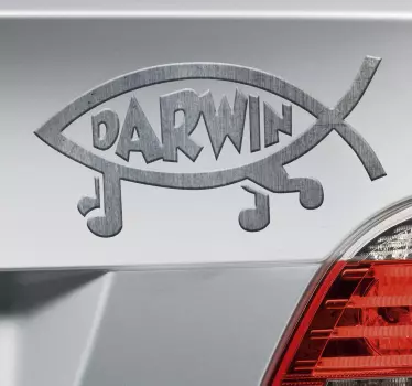 Silver fish car decal - TenStickers