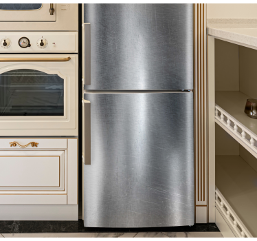 Silver metal rustic texture fridge sticker - TenStickers