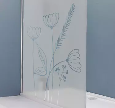 Six monocolor daisies shower sticker - TenStickers
