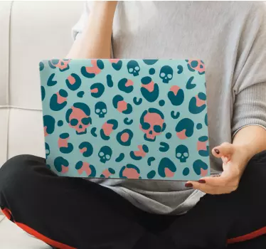 Skull and Leopard Print laptop skin - TenStickers