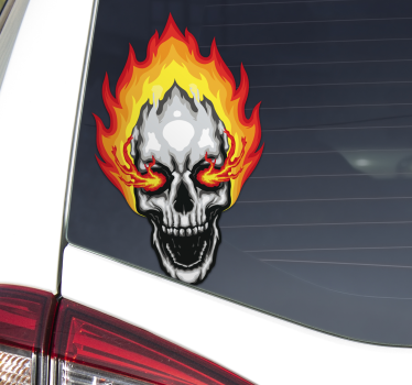 Skull fire car decal - TenStickers
