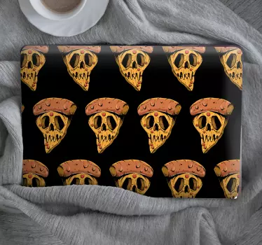 Skull Pizza Pattern laptop skin - TenStickers