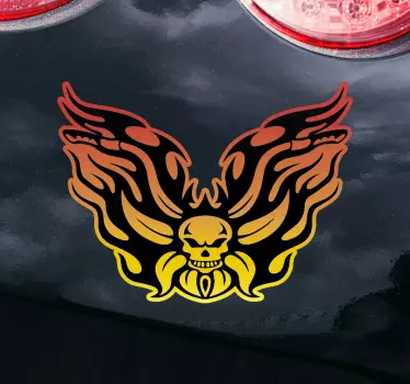 Skull with flame Motorbike sticker - TenStickers