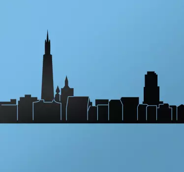 Skyline sticker cityscape outline - TenStickers