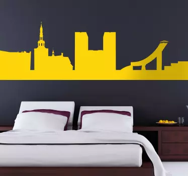 Skyline sticker metropolitan skyline outline - TenStickers