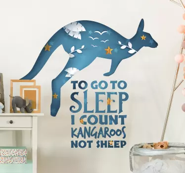 Sleep Count Kangaroo Text Sticker - TenStickers