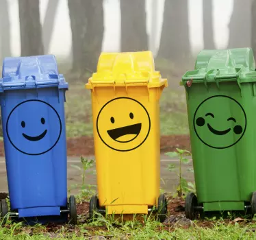 Smiley containers decal - TenStickers