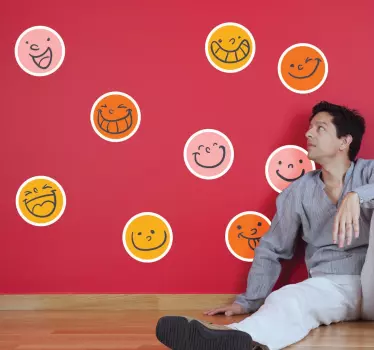 Smiling Faces Stickers - TenStickers