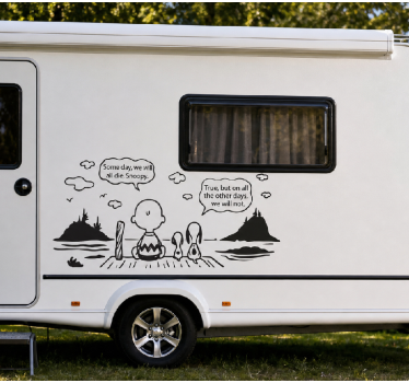 Snoopy and Charlie lake  caravan decal - TenStickers
