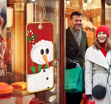 Snowman Label Sticker - TenStickers