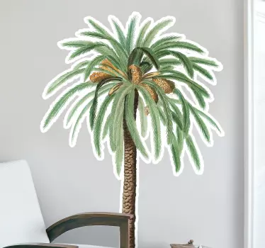 Sober tones palm tree wall decal - TenStickers