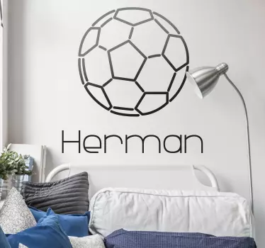 Monocolour ball with name football sticker - TenStickers