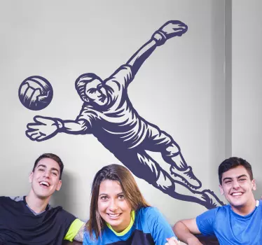Soccer goalkeeper stopping a ball football wall sticker - TenStickers
