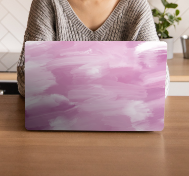 Soft Pink Brushstrokes laptop skin - TenStickers