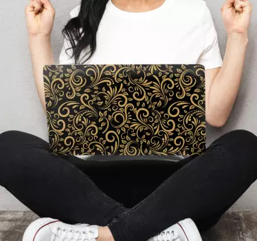 Sophisticated Bloom Motif laptop skin - TenStickers