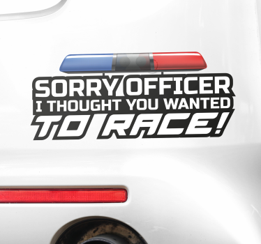 Sorry officer sign car sticker - TenStickers