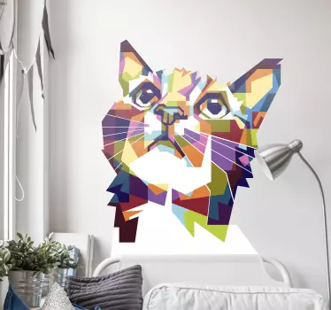 Splash color colorful cat vinyl wall art - TenStickers