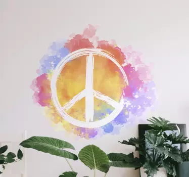 Splash color colorful peace mark vinyl wall art - TenStickers