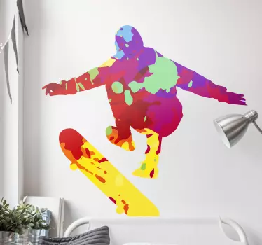 Splash color colorful skater vinyl wall art - TenStickers