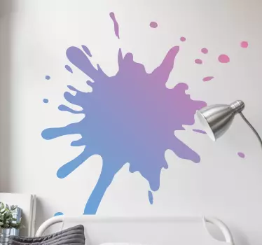 Splash color pink and blue shade wall art sticker - TenStickers