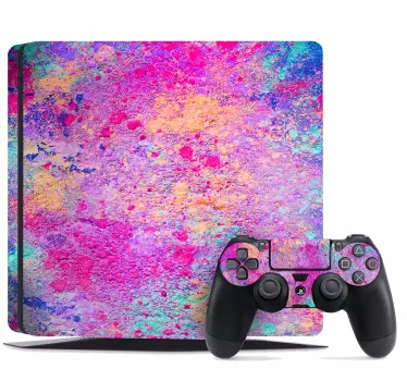 Splash purple and pink Playstation 4 decal - TenStickers