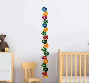 Splatter style  height chart sticker - TenStickers