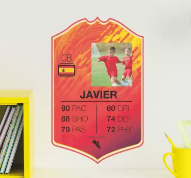 Sports wall sticker javier custom football scorecard - TenStickers