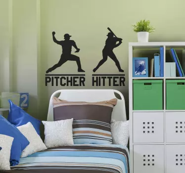 Sports wall sticker pitcher and hitter silhouettes - TenStickers