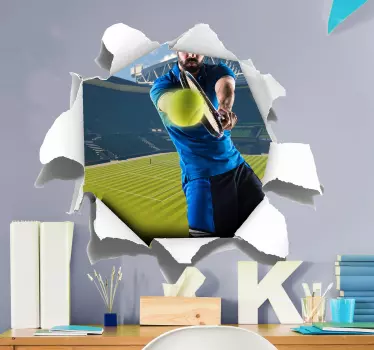 Sports wall sticker tennis player in action - TenStickers