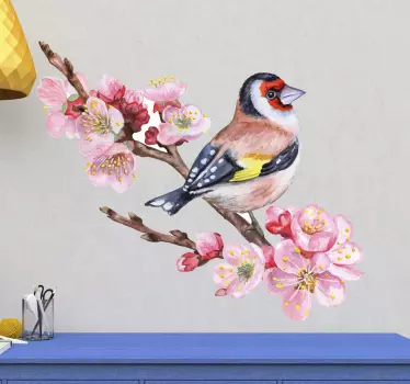 spring branches with birds tree wall decal - TenStickers