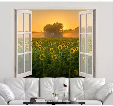 Spring field in the evening flower wall decor - TenStickers