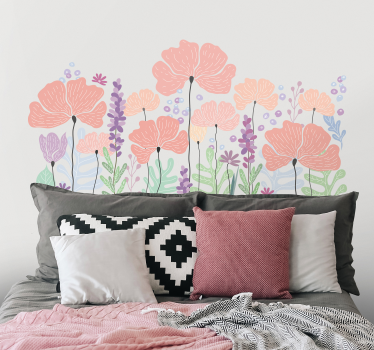 spring flowers flower wall decal - TenStickers
