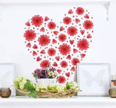 spring heart love wall decal - TenStickers